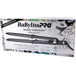 BaBylissPRO Nano Titanium Prima3000 1-1/4" Flat Iron (Black)